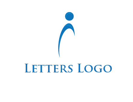 abstract person forming letter i logo