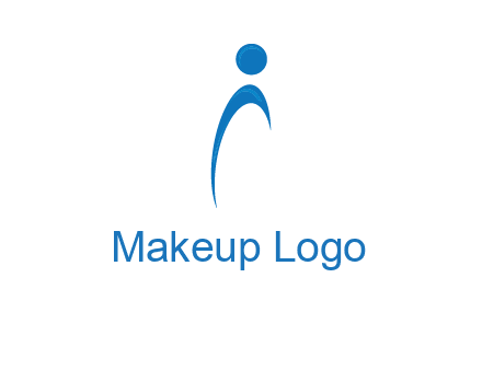 abstract person forming letter i logo