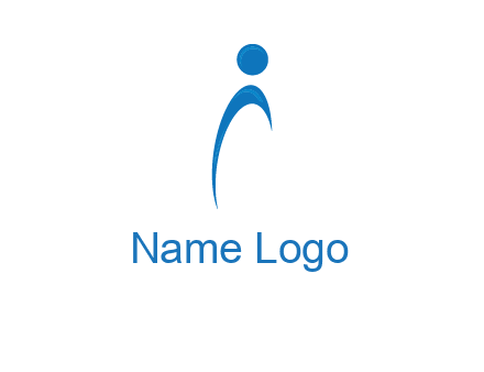 abstract person forming letter i logo