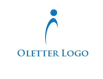 abstract person forming letter i logo