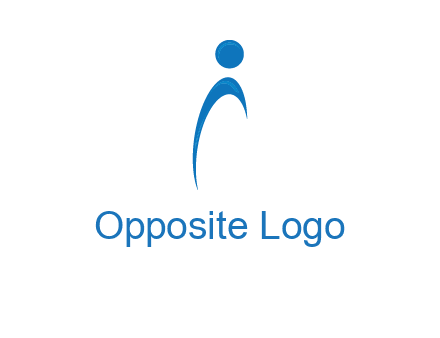 abstract person forming letter i logo