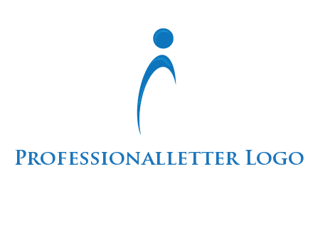 abstract person forming letter i logo