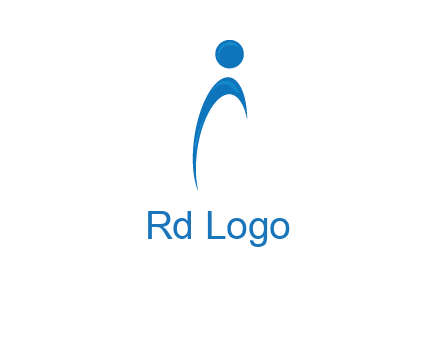abstract person forming letter i logo