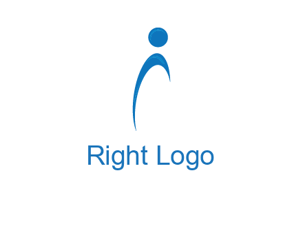 abstract person forming letter i logo