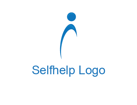 abstract person forming letter i logo