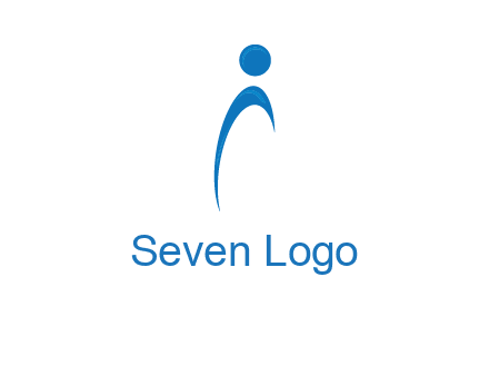 abstract person forming letter i logo