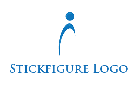 abstract person forming letter i logo