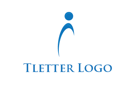 abstract person forming letter i logo