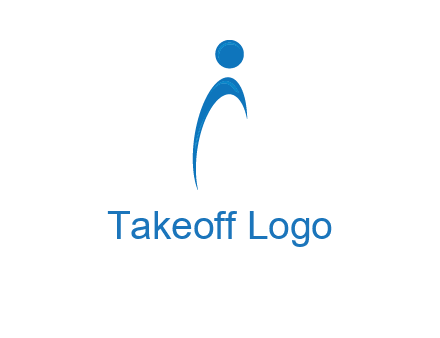 abstract person forming letter i logo