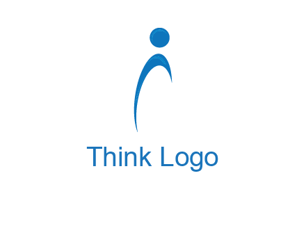 abstract person forming letter i logo