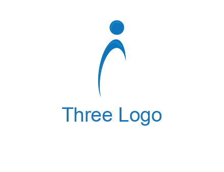 abstract person forming letter i logo