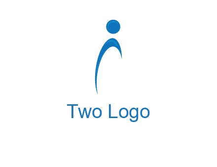 abstract person forming letter i logo