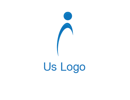 abstract person forming letter i logo