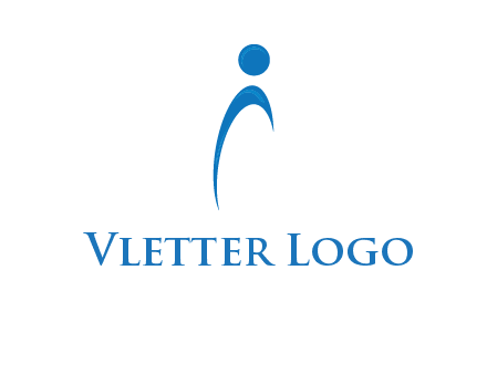 abstract person forming letter i logo