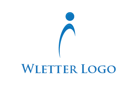 abstract person forming letter i logo