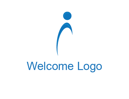 abstract person forming letter i logo
