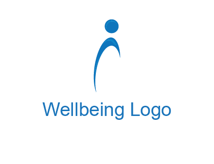 abstract person forming letter i logo