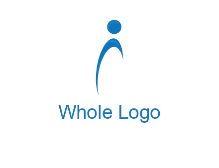 abstract person forming letter i logo