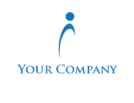 abstract person forming letter i logo