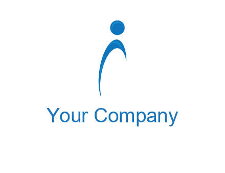 abstract person forming letter i logo