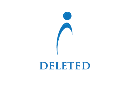 abstract person forming letter i logo