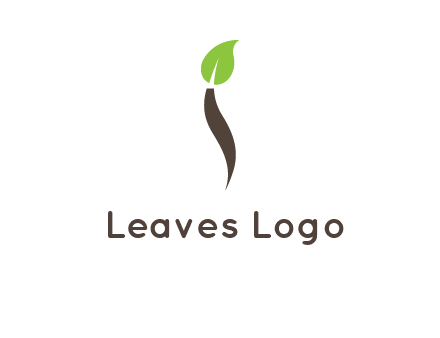 leaf incorporate with letter i logo