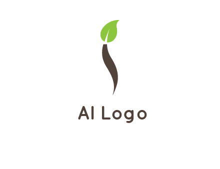 leaf incorporate with letter i logo