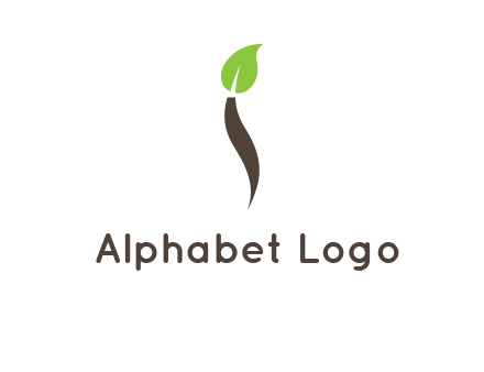 leaf incorporate with letter i logo