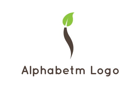 leaf incorporate with letter i logo