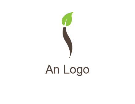leaf incorporate with letter i logo
