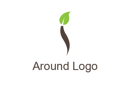 leaf incorporate with letter i logo
