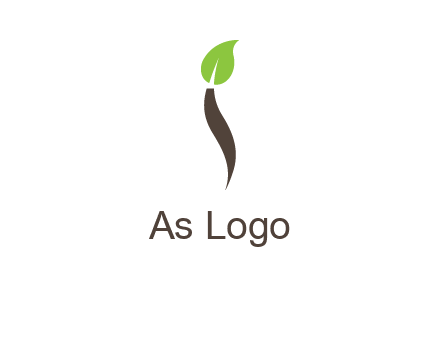 leaf incorporate with letter i logo