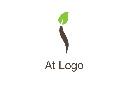 leaf incorporate with letter i logo
