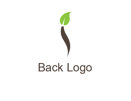 leaf incorporate with letter i logo