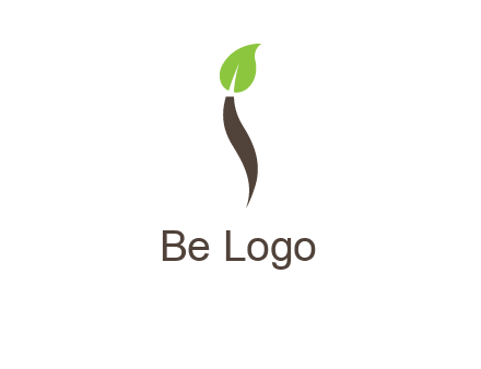 leaf incorporate with letter i logo