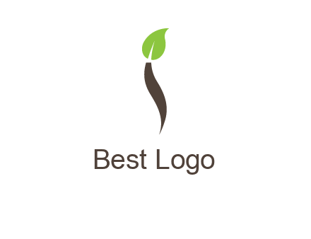 leaf incorporate with letter i logo