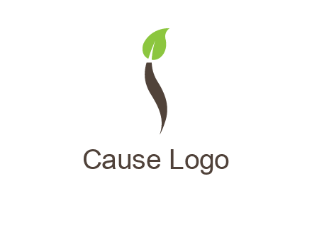 leaf incorporate with letter i logo