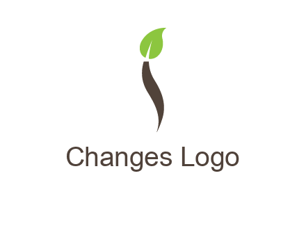 leaf incorporate with letter i logo