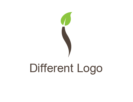 leaf incorporate with letter i logo