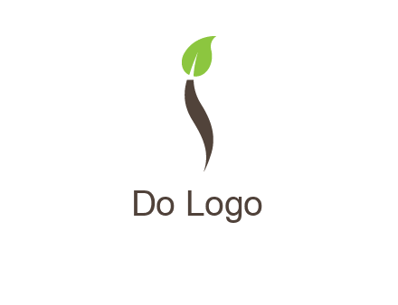 leaf incorporate with letter i logo