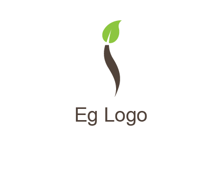 leaf incorporate with letter i logo