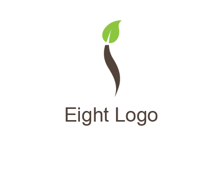 leaf incorporate with letter i logo