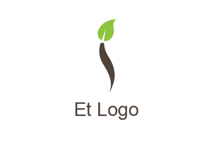leaf incorporate with letter i logo