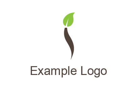 leaf incorporate with letter i logo