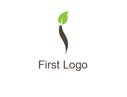 leaf incorporate with letter i logo