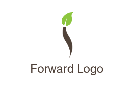 leaf incorporate with letter i logo