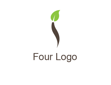 leaf incorporate with letter i logo