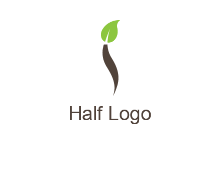 leaf incorporate with letter i logo