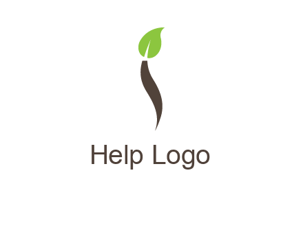 leaf incorporate with letter i logo