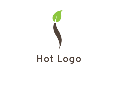 leaf incorporate with letter i logo